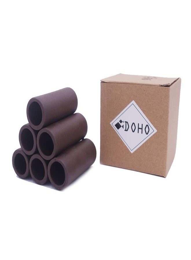 DOHO Aquarium Cave Handmade Brown Ceramic Shelters - Shrimp and Small Fish Habitat, Breeding Tube, Hiding cave - Hideaway Pipes Reduce Stress, Encourage Spawning - Aquarium Decorative Six Holes - Image 4